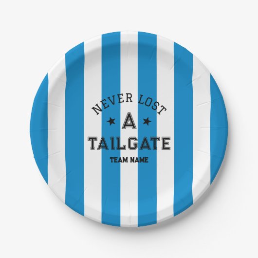 Assiettes En Carton Blue Never Love A Tailgate Custom Team Jour (Devant)