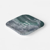 Assiettes En Carton Blue ocean with drawn hearts (Angulaire)