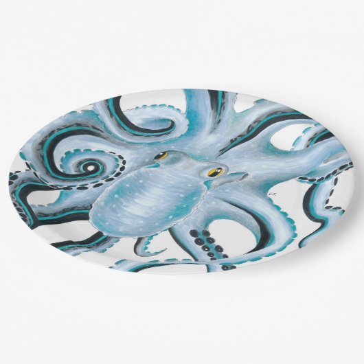 Assiettes En Carton Blue Octopus Ink & Marker (Angle)