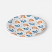 Assiettes En Carton Blue Orange Summer Japonais Koi Fish (Angle)