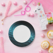 Assiettes En Carton Blue Orbs 3D (Fête)