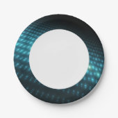 Assiettes En Carton Blue Orbs 3D (Devant)