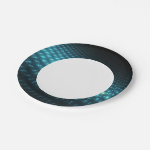 Assiettes En Carton Blue Orbs 3D