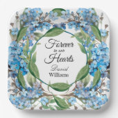 Assiettes En Carton Blue Oubliez Moi Pas Fleurs Funérailles (Recto)