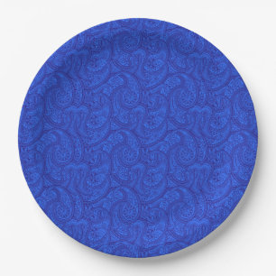 Assiettes En Carton Blue Paisley
