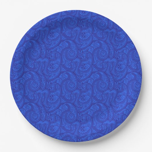 Assiettes En Carton Blue Paisley (Devant)