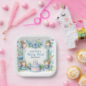 Assiettes En Carton Blue Pastel Floral Fairy First Birday - (Fête)