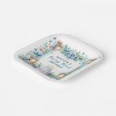 Assiettes En Carton Blue Pastel Floral Fairy First Birday - (Angulaire)