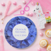 Assiettes En Carton Blue periwinkel élégantes hydrangées florales (Fête)