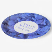 Assiettes En Carton Blue periwinkel élégantes hydrangées florales (Angle)