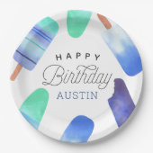 Assiettes En Carton Blue Popsicle Parti Anniversaire de enfant personn (Devant)