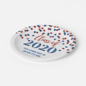 Assiettes En Carton Blue Red Confetti Graduation 2020 (Angle)