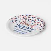 Assiettes En Carton Blue Red Confetti Graduation 2022 (Angle)