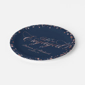 Assiettes En Carton Blue Rose Gold Nous sommes engagés pour la partie  (Angle)