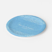 Assiettes En Carton Blue Rustic Paisley Country Mariage de l'Ouest (Angle)