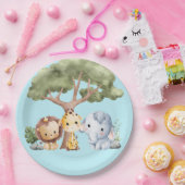 ASSIETTES EN CARTON BLUE SAFARI BABY SHOWER (Fête)