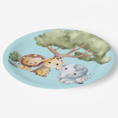 ASSIETTES EN CARTON BLUE SAFARI BABY SHOWER (Angle)