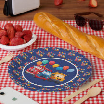 Blue Striped Truck Birthday Theme