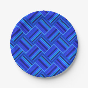 Assiettes En Carton Blue stripes