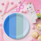 Assiettes En Carton Blue Stripes Maritime (Fête)