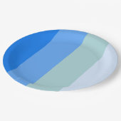 Assiettes En Carton Blue Stripes Maritime (Angle)