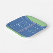 Assiettes En Carton Blue Tennis Court Joueur de tennis moderne (Angulaire)