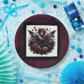 Assiettes En Carton Blue Turquoise Or Agate moderne Glam Mariage éléga (Fête)