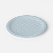 Assiettes En Carton Blue Watercolor Stripe (Angle)