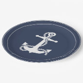 Assiettes En Carton Blue Wave Ancre V2 Wht/Navy ID836 (Angle)