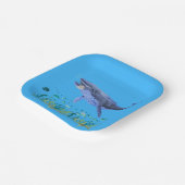 Assiettes En Carton Blue, Whale, Ocean, Fish (Angulaire)