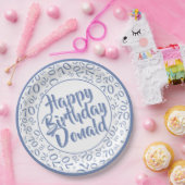 Assiettes En Carton Blue/White 70th Random Number Pattern (Fête)