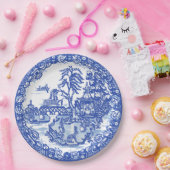 Assiettes En Carton Blue Willow Rabbit classique Whimsical asiatique (Fête)