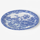 Assiettes En Carton Blue Willow Rabbit classique Whimsical asiatique (Angle)