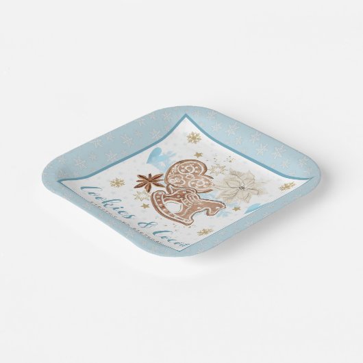 Assiettes En Carton Blue Winter Cookies & Cocoa Birthday party (Angulaire)