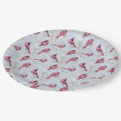 Assiettes En Carton Blue Winter Woodland Noël Cardinal Birds (Angle)