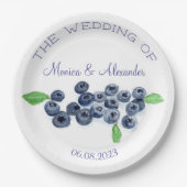 Assiettes En Carton Blueberries Fruits de bleuets Fruits de mariage (Devant)