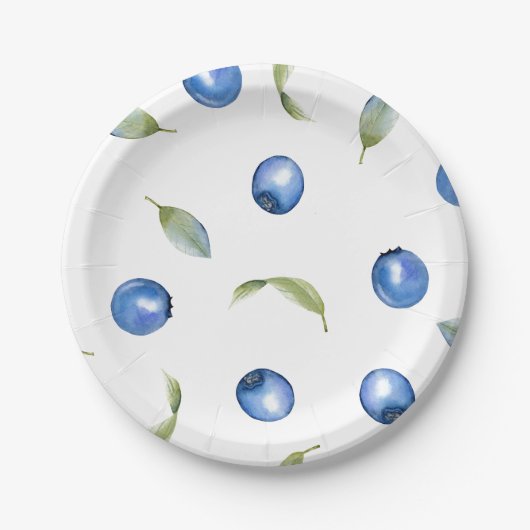 Assiettes En Carton Blueberry | Baby shower doux (Devant)