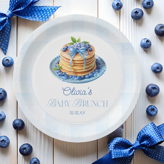Assiettes En Carton Blueberry Pancake Baby Brunch Baby shower