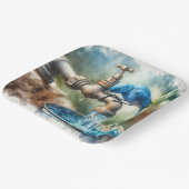 Assiettes En Carton Bluebird sur un vieux Faucet (Angulaire)