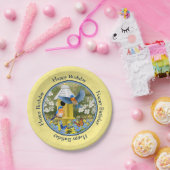 Assiettes En Carton Bluebirds et Rond Birhouse Jaune (Fête)