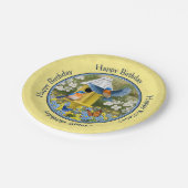 Assiettes En Carton Bluebirds et Rond Birhouse Jaune (Angle)