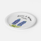 Assiettes En Carton Bluebonnets Bleu floral Boho Aquarelle Mariages (Angle)