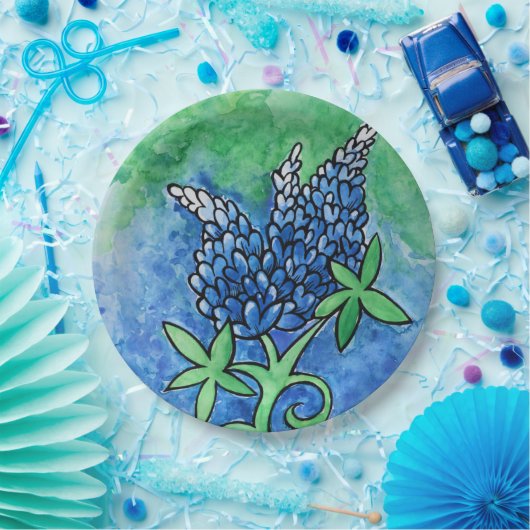 Assiettes En Carton Bluebonnets du Texas (Fête)