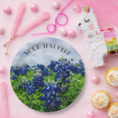 Assiettes En Carton Bluebonnets Fleurs Bleues Texas Texan Floral (Fête)