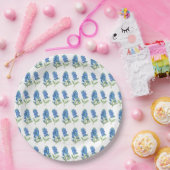 Assiettes En Carton Bluebonnets Texas Blue Flowers Aquarelle (Fête)