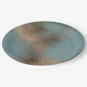 Assiettes En Carton Blues Abstrait Crèmes Art Peint (Angle)