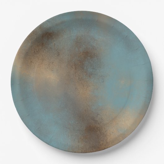 Assiettes En Carton Blues Abstrait Crèmes Art Peint (Devant)