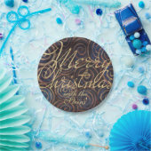 Assiettes En Carton Blues de Noël et or (Fête)