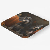 Assiettes En Carton Bluetick Coonhound Chiot Automne Citrouille de pla (Angulaire)