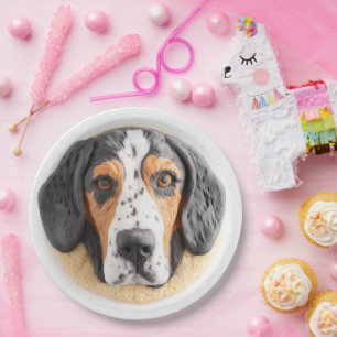 Assiettes En Carton Bluetick Coonhound Dog 3D inspiré